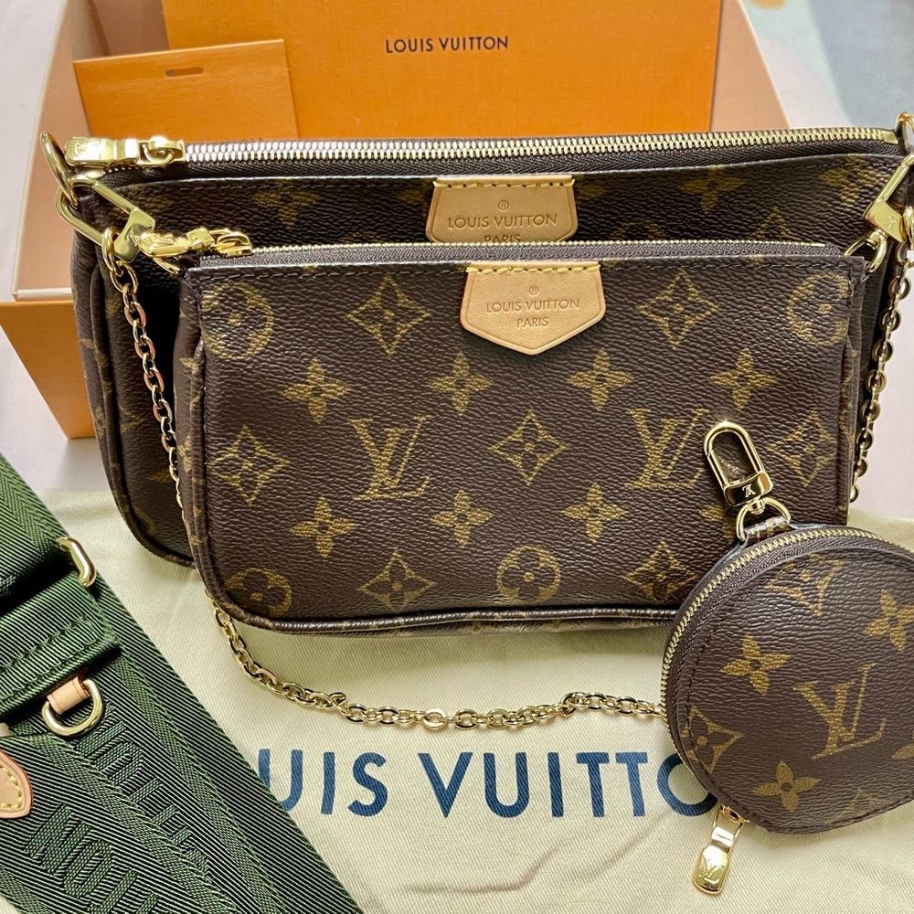 Louis Vuitton Brown Monogram Crossbody Bag with Gold Hardware - Picture 4 of 7